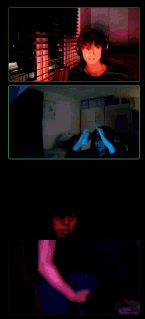 a screenshot of a person 's face and a screenshot of a person 's arm