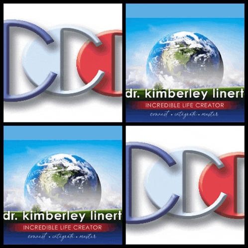 four different logos for dr. kimberley linert are shown