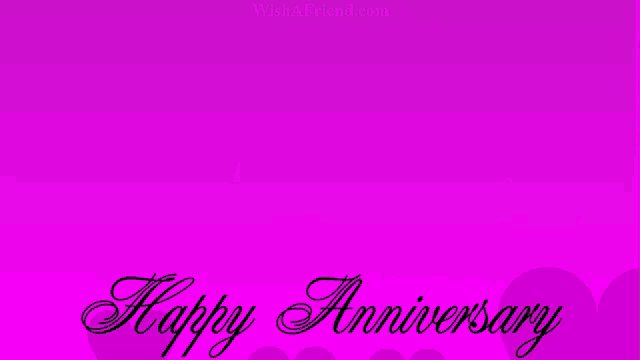 a purple background with hearts and the words happy anniversary on it