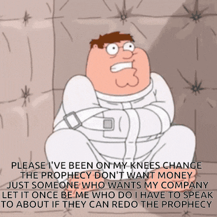 peter griffin from family guy is in a straitjacket
