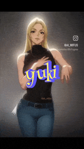a drawing of a woman with the word yuki on it
