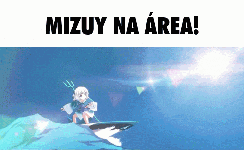 a girl with a trident is riding a wave on a surfboard in the ocean .