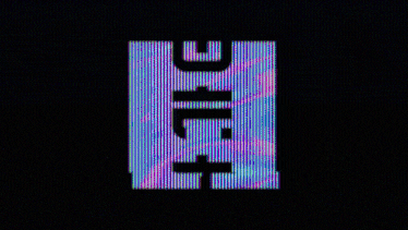 a computer screen with a purple and blue striped background and the word jlt on it