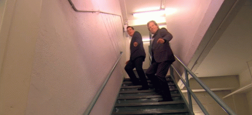 No Daft Punk Dance Party, The Series GIF - Stairs Dance Sequence Lol GIFs