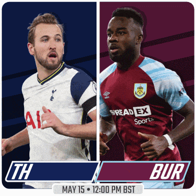 two soccer players one from tottenham and the other from bur are shown