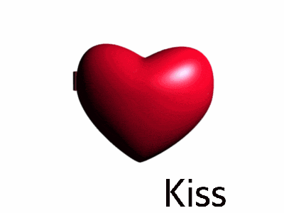 a heart shaped mirror with a picture of a girl and the word kiss underneath it