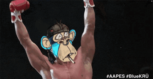 a picture of a man with a monkey face on his face