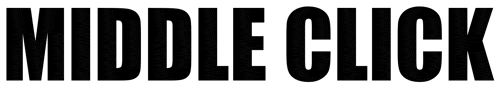 the word middle click is written in black letters on a white background