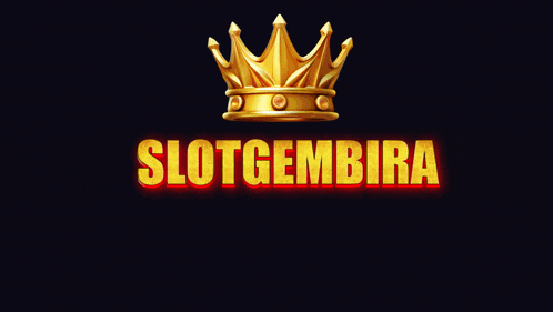 a logo for slotgembira with a gold crown on top