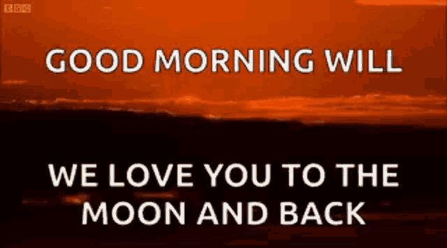good morning will we love you to the moon and back .
