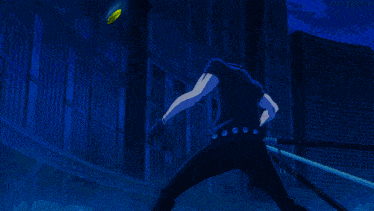 a man with a sword is being attacked by a yellow monster