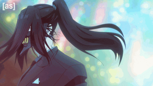 a drawing of a person with a ponytail and the letters [ as ] on the bottom