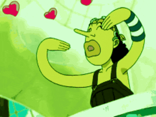 a cartoon character with a long nose is covering his eyes with his hands