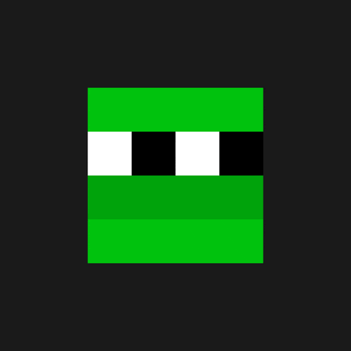 a pixel art of a green square with a red flame coming out of it 's mouth