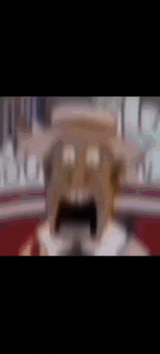 a cartoon character with a surprised look on his face wearing a hat .