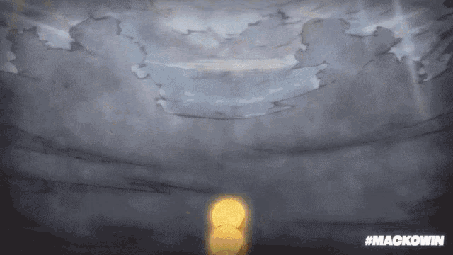 a drawing of a cloudy sky with the hashtag #mackowin on the bottom