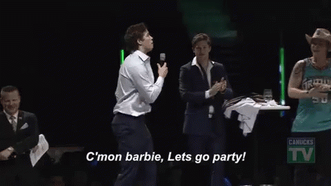 Ben Hutton Canucks Tv GIF - Ben Hutton Canucks Tv Cmon Barbie Lets Go Party GIFs
