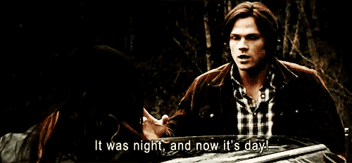 a man in a plaid shirt says it was night and now it 's day ..