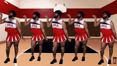 a group of cheerleaders are wearing usa uniforms
