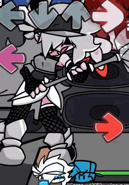 a cartoon character is holding a microphone in a game