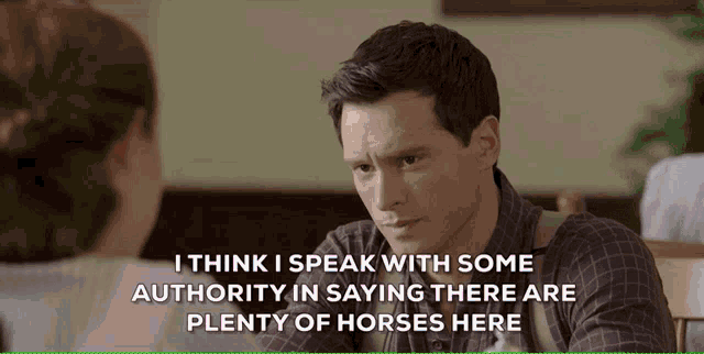 a man is talking to a woman and says " i think i speak with some authority "