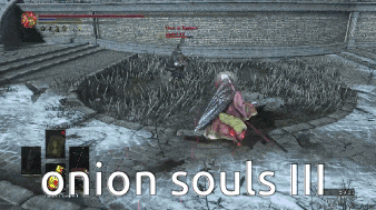a screenshot of a video game called onion souls