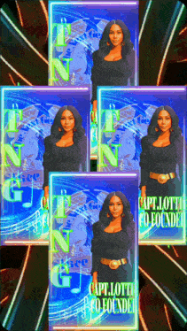 a woman in a black dress is on a poster that says " capt. lotto founded "