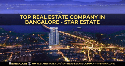 an advertisement for the top real estate company in bangalore star estate