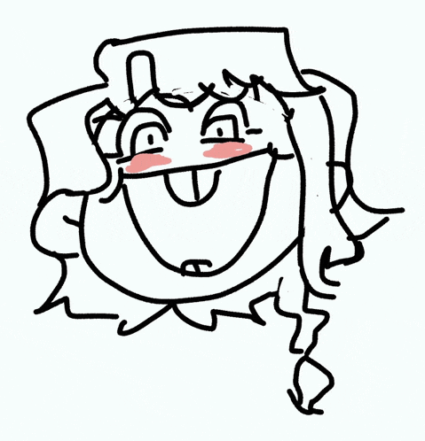 a black and white drawing of a woman 's face with a smiley face