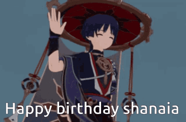 a video game character says happy birthday shanaia