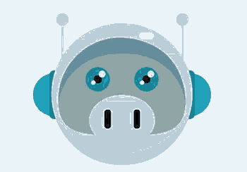 a cartoon illustration of a robot with lightning bolts around its head