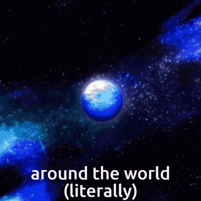 a picture of a girl with a cat ear and the words around the world literally