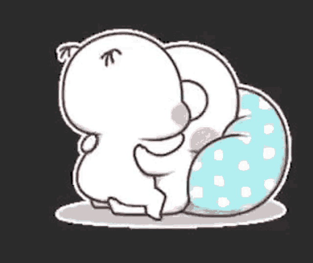 a cartoon hamster is laying on a pillow .