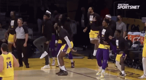 Lakers Win Andre Drummond GIF - Lakers Win Andre Drummond Lakers Bench GIFs