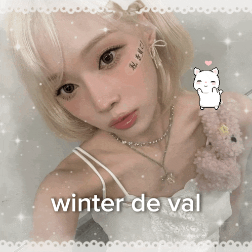 a picture of a girl with the words winter-de-val on the bottom