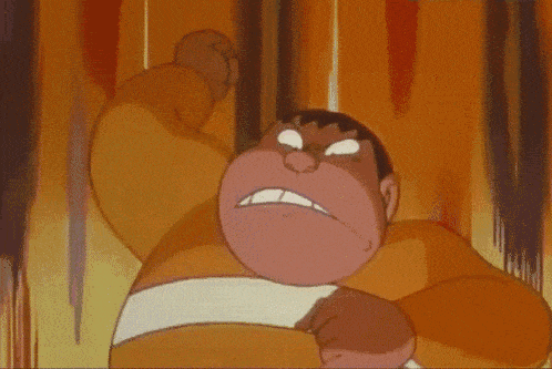 a cartoon character with chinese writing on the bottom right