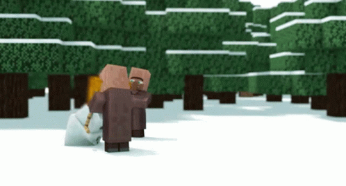 Minecraft Minecraft Villigar GIF - Minecraft Minecraft Villigar Snow GIFs