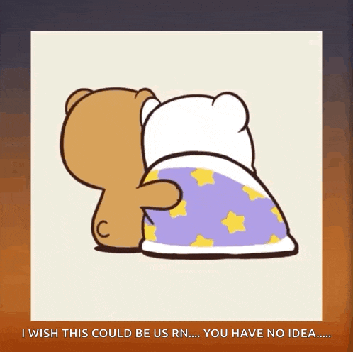 two teddy bears hugging each other with the words " i wish this could be us rn ... you have no idea ... "