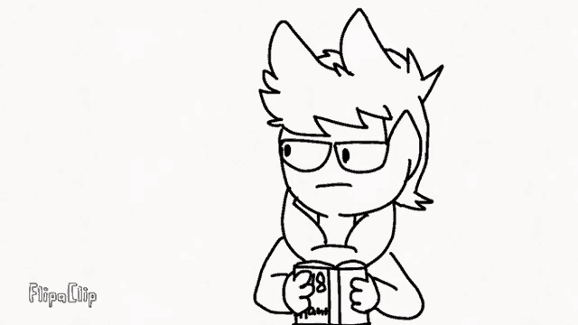 a black and white drawing of a person holding a book and saying `` no '' .