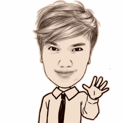 a black and white drawing of a man in a suit and tie waving .