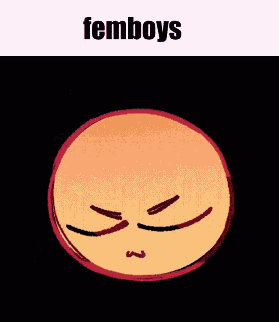 a picture of a cartoon face with the words femboys below it