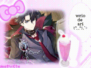 a picture of a man with a bow and the words wrio de ari on it
