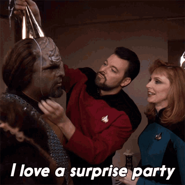 I Love S Surprise Party William Riker GIF - I Love S Surprise Party William Riker Worf GIFs