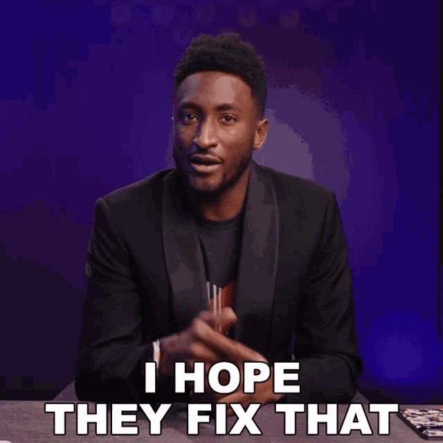a man in a black suit says i hope they fix that