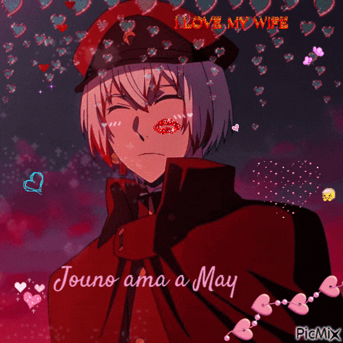 a picture of a man with the words i love my wife jouno ama a may on it