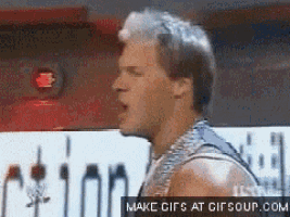 a gif of a man with his mouth open and the words make gifs at gifsoup.com below him
