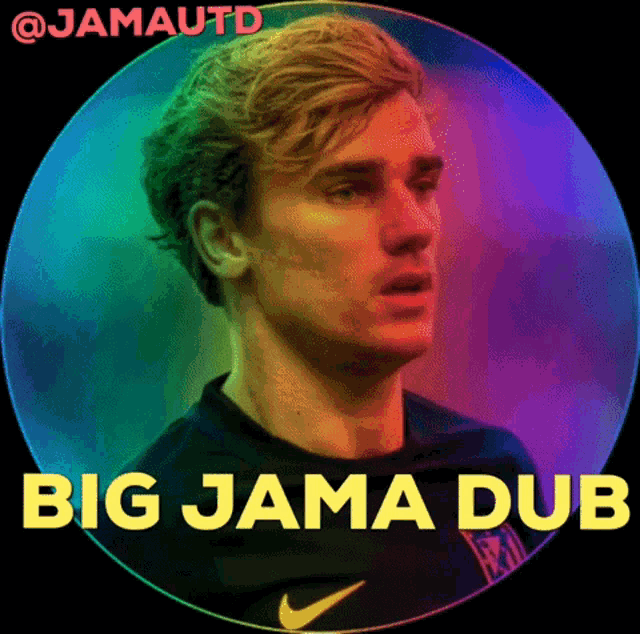 a picture of a soccer player with the words big jama dub below it