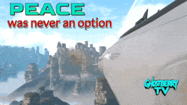 a poster that says peace was never an option with a plane