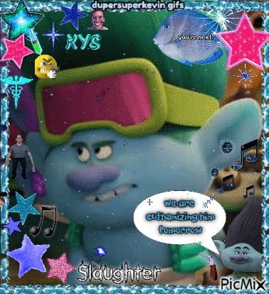 a picture of a troll with a speech bubble that says " we are enthusiastic for tomorrow "