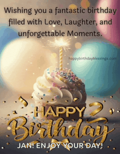 a birthday card with a cupcake with a candle on it